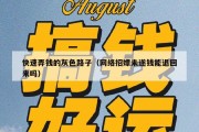 快速弄钱的灰色路子（网络招嫖未遂钱能退回来吗）