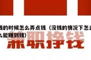 没钱的时候怎么弄点钱（没钱的情况下怎么办怎么能赚到钱）