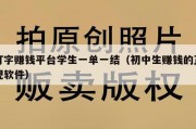 打字赚钱平台学生一单一结（初中生赚钱的正规软件）