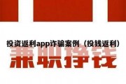 投资返利app诈骗案例（投钱返利）
