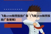飞鱼crm如何投放广告（飞鱼crm如何投放广告视频）
