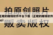 正规的赚钱软件平台下载（正规的赚钱软件app）