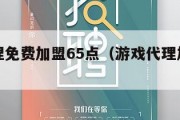 游戏代理免费加盟65点（游戏代理加盟平台有哪些）