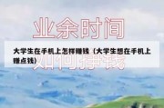 大学生在手机上怎样赚钱（大学生想在手机上赚点钱）