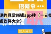 一元提现的悬赏赚钱app秒（一元提现秒到账的赚钱软件大全）