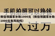 微信领国家补助1000元（微信领国家补助1000元有风险吗）