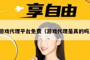 游戏代理平台免费（游戏代理是真的吗）