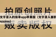 文字录入的接单app苹果版（文字录入兼职appios）