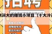 投资少利润大的赚钱小项目（十大冷门暴利生意）
