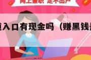 赚钱黑渠道入口有现金吗（赚黑钱是什么意思）