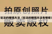 犯法的赚钱方法（犯法的赚钱方法有哪些）