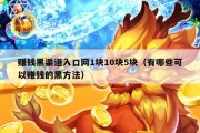 赚钱黑渠道入口网1块10块5块（有哪些可以赚钱的黑方法）