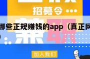 网上有哪些正规赚钱的app（真正网上赚钱的软件）