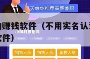 不用实名的赚钱软件（不用实名认证就可以提现的赚钱软件）