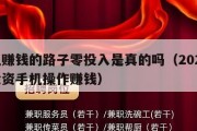 手机赚钱的路子零投入是真的吗（2021年零投资手机操作赚钱）