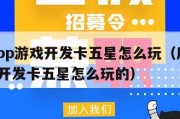 房卡app游戏开发卡五星怎么玩（房卡app游戏开发卡五星怎么玩的）