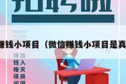 微信赚钱小项目（微信赚钱小项目是真的吗）