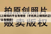 网上赚钱的平台有哪些（手机网上赚钱的正规平台有哪些）