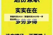 掌趣科技2018（掌趣科技2025年一季度业绩）