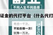不需要保证金的代打平台（什么代打平台不收保证金）