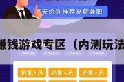 内测试玩赚钱游戏专区（内测玩法怎么赚钱）