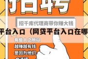网贷平台入口（网贷平台入口在哪里找）
