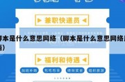 脚本是什么意思网络（脚本是什么意思网络用语）