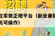 副业兼职在家做正规平台（副业兼职在家做正规平台手机可操作）