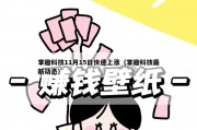 掌趣科技11月15日快速上涨（掌趣科技最新动态）