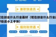 现在创业什么行业最好（现在创业什么行业最好投资小上手快）