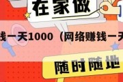 网络赚钱一天1000（网络赚钱一天五百什么平台）