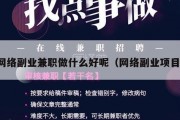 网络副业兼职做什么好呢（网络副业项目）