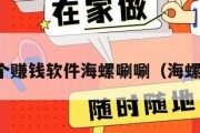 下载一个赚钱软件海螺唰唰（海螺赚钱吗）
