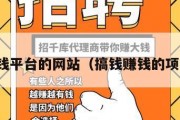 搞钱平台的网站（搞钱赚钱的项目）