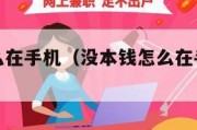 没本钱怎么在手机（没本钱怎么在手机上贷款）