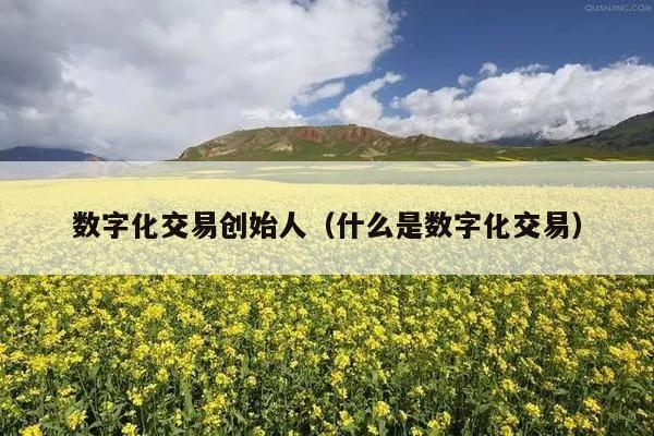 数字化交易创始人（什么是数字化交易）