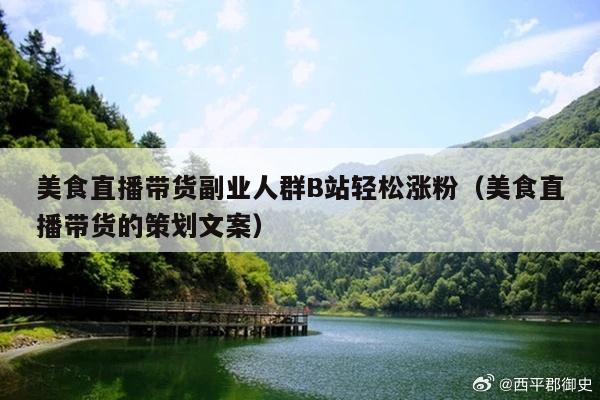 美食直播带货副业人群B站轻松涨粉(美食直播带货的策划文案)