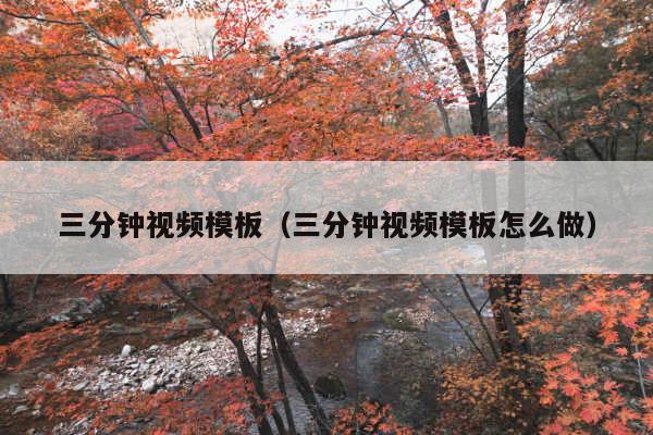 三分钟视频模板(三分钟视频模板怎么做)
