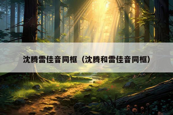 沈腾雷佳音同框(沈腾和雷佳音同框)
