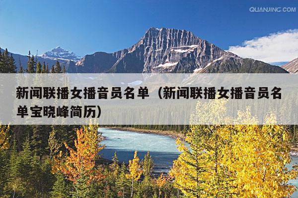 新闻联播女播音员名单(新闻联播女播音员名单宝晓峰简历)