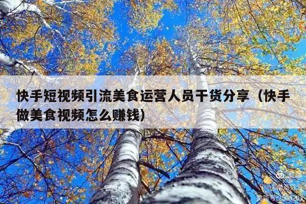 快手短视频引流美食运营人员干货分享(快手做美食视频怎么赚钱)