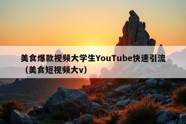 美食爆款视频大学生YouTube快速引流(美食短视频大v)