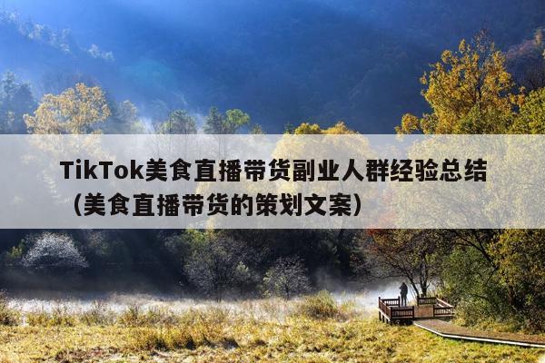 TikTok美食直播带货副业人群经验总结(美食直播带货的策划文案)