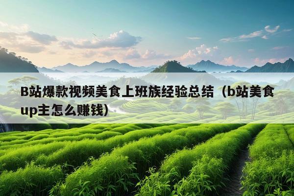 B站爆款视频美食上班族经验总结(b站美食up主怎么赚钱)