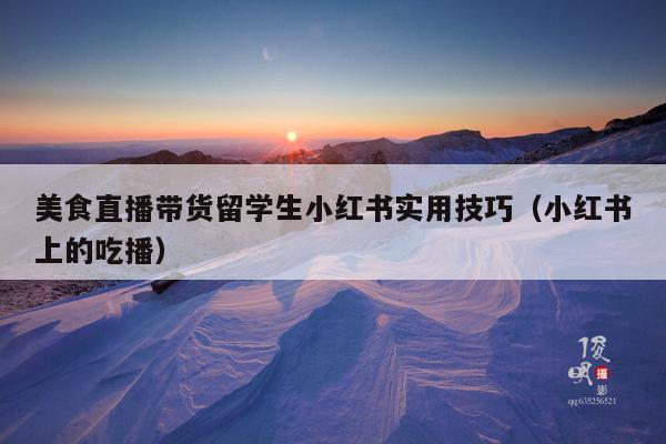 美食直播带货留学生小红书实用技巧(小红书上的吃播)