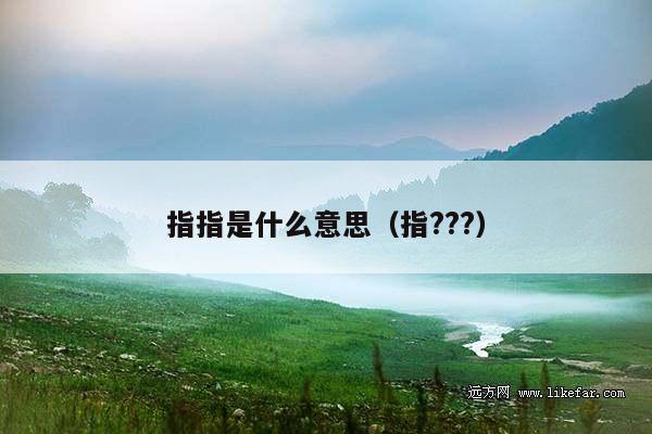 指指是什么意思(指???)