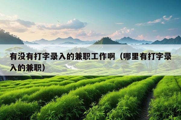 有没有打字录入的兼职工作啊(哪里有打字录入的兼职)