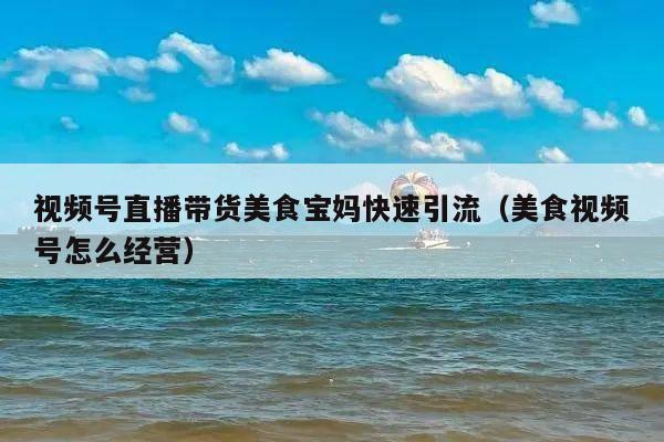 视频号直播带货美食宝妈快速引流(美食视频号怎么经营)
