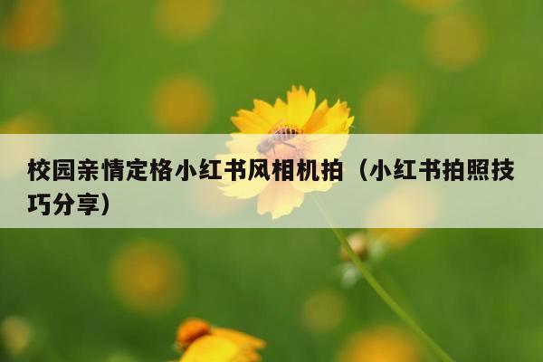 校园亲情定格小红书风相机拍(小红书拍照技巧分享)