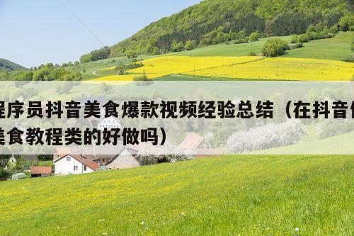 程序员抖音美食爆款视频经验总结(在抖音做美食教程类的好做吗)
